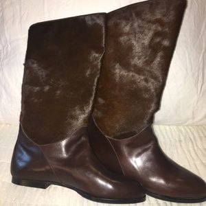 Vintage Joan Helpern leather and hair/Hyde boots